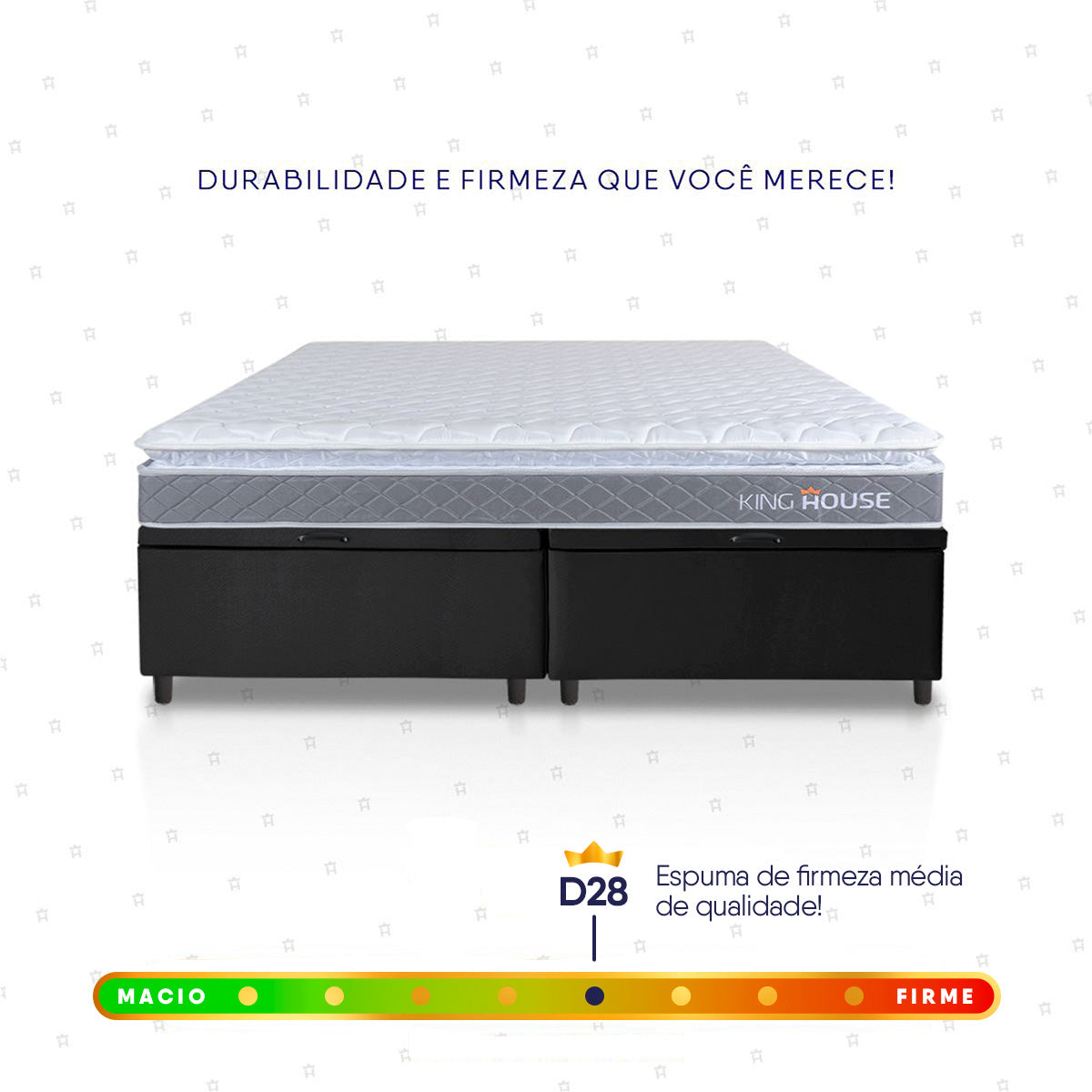 Cama Box Baú Durban Espuma D28 Queen 158x198 King House
