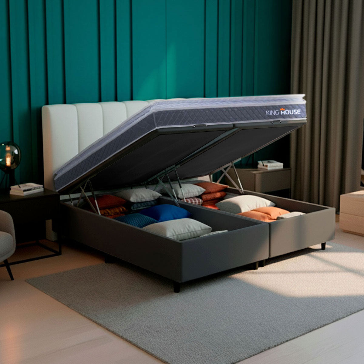 Cama Box Baú Durban Espuma D28 King 193x203 Preto King House