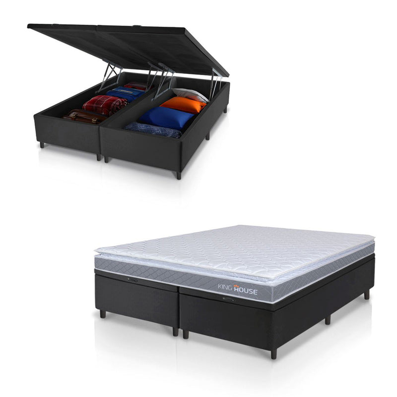 Cama Box Baú Durban Espuma D28 King 193x203 Preto King House