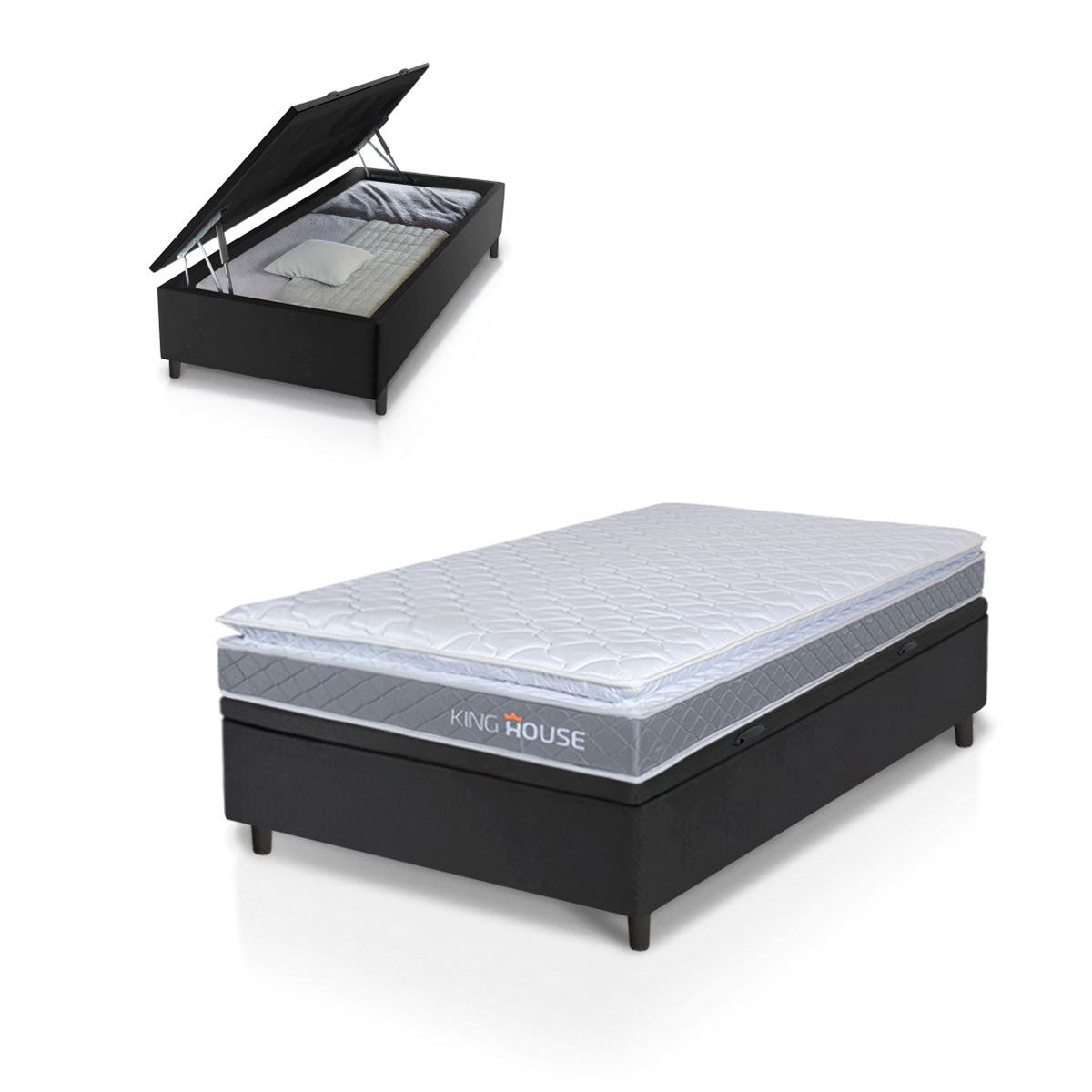 Cama Box Baú Durban Espuma D28 Solteiro 88x188 King House