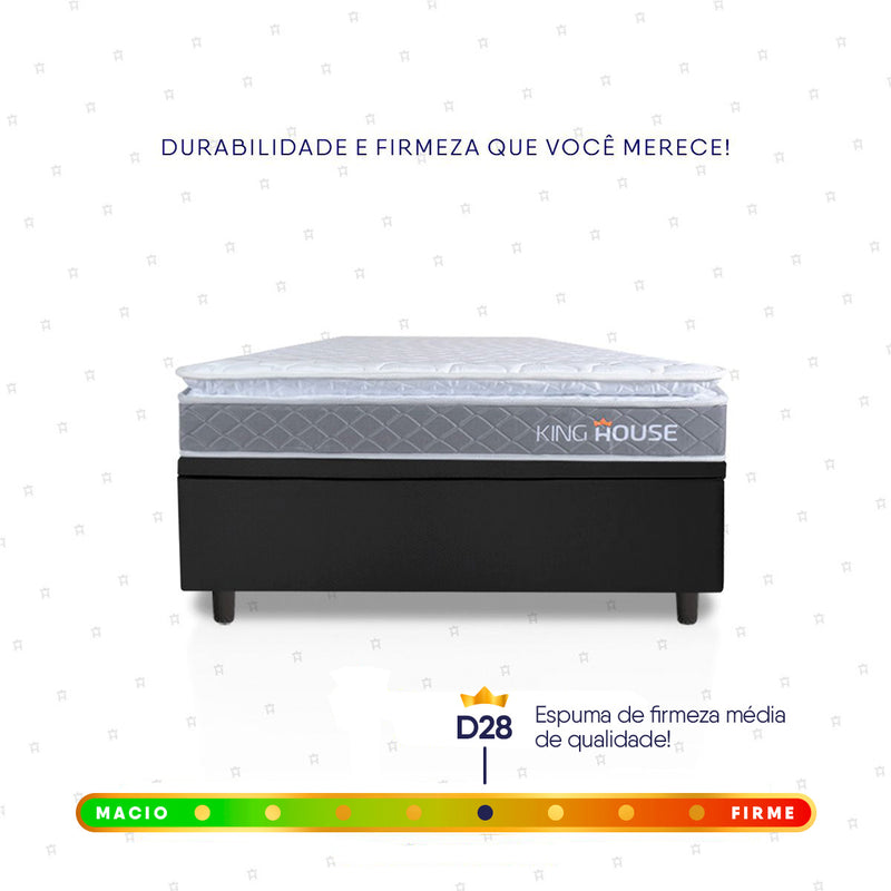 Cama Box Baú Durban Espuma D28 Solteirão 96x203 King House