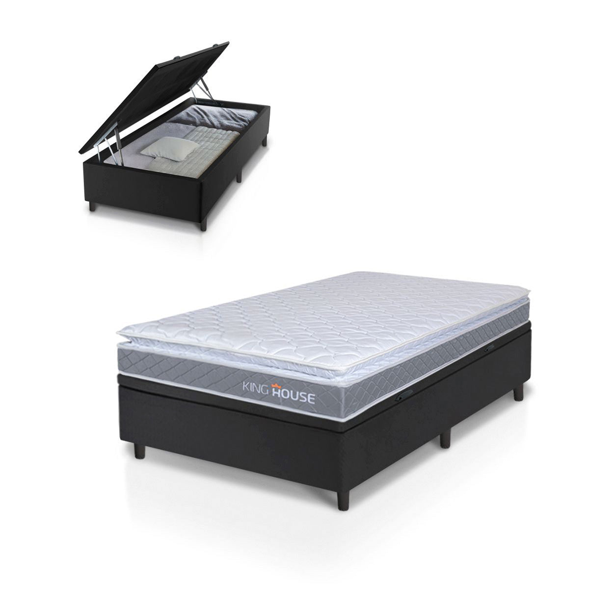 Cama Box Baú Durban Espuma D28 Solteirão 96x203 King House