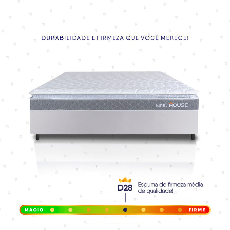 Cama Box Durban Espuma D28 Casal 138x188 Branco King House