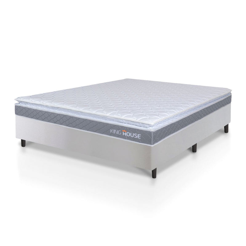 Cama Box Durban Espuma D28 Casal 138x188 Branco King House