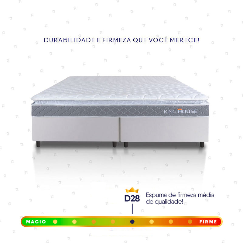 Cama Box Durban Espuma D28 Queen 158x198 Branco King House