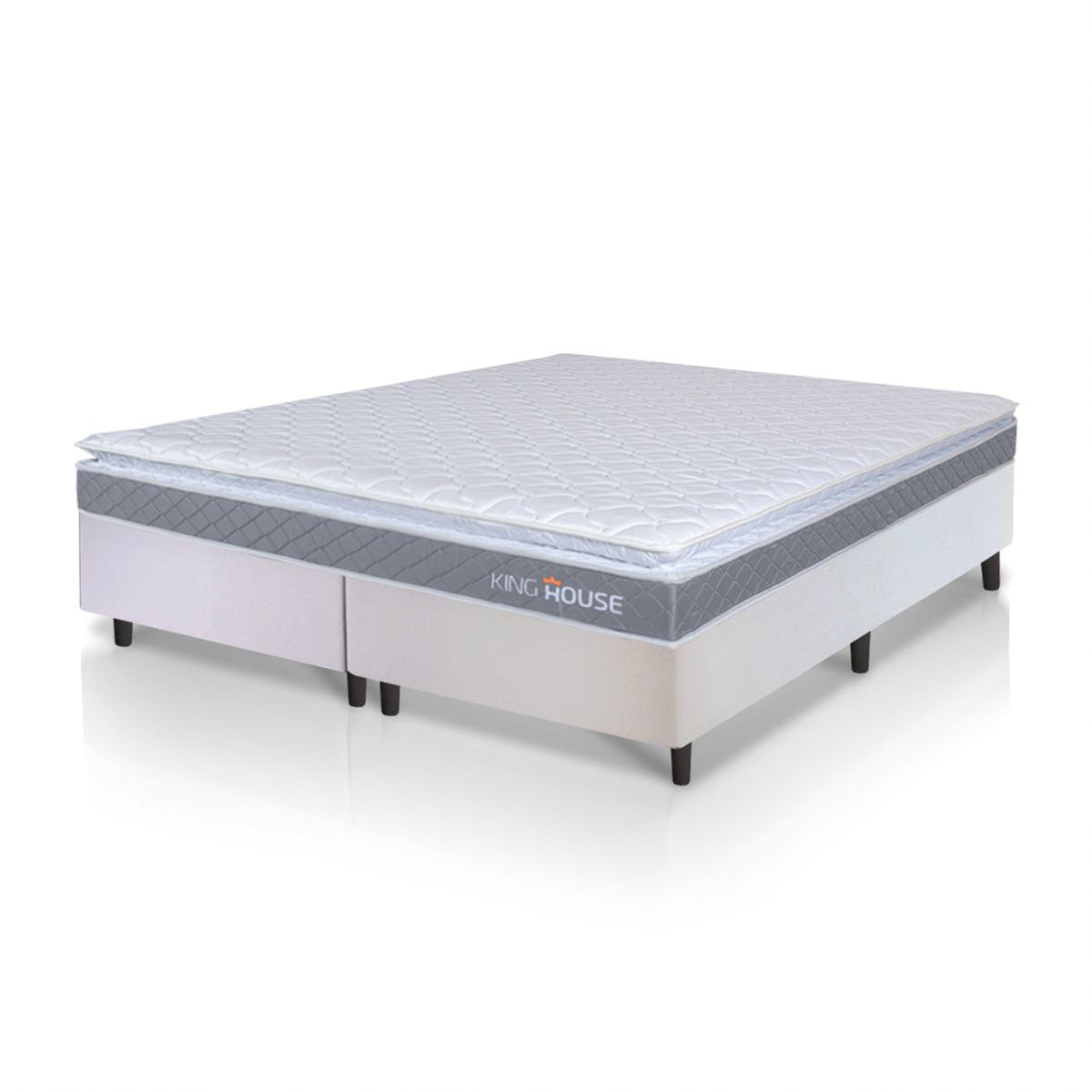 Cama Box Durban Espuma D28 Queen 158x198 Branco King House