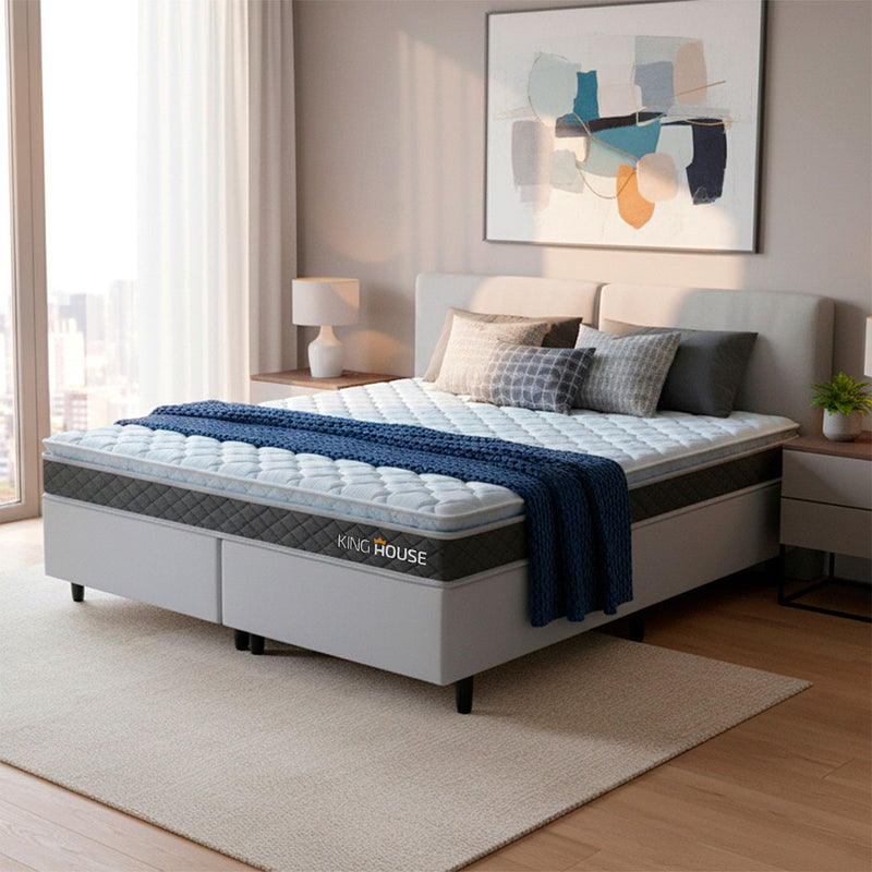 Cama Box Durban Espuma D28 King 193x203 Branco King House