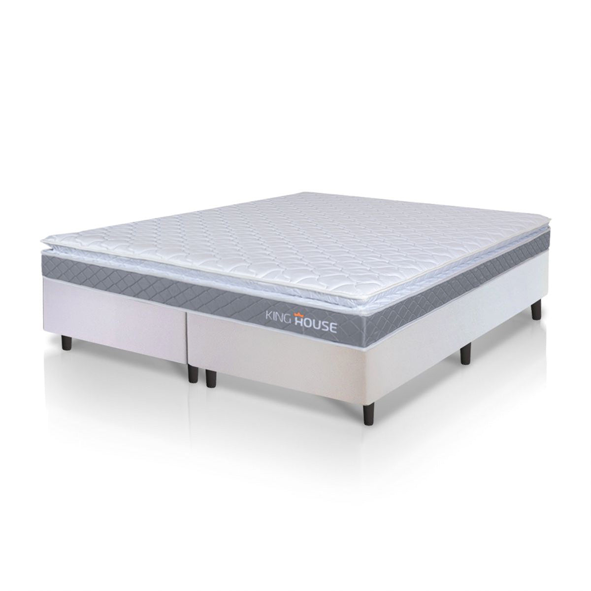Cama Box Durban Espuma D28 King 193x203 Branco King House