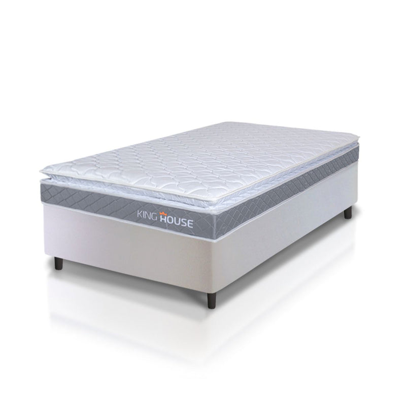 Cama Box Durban Espuma D28 Solteiro 88x188 Branco King House