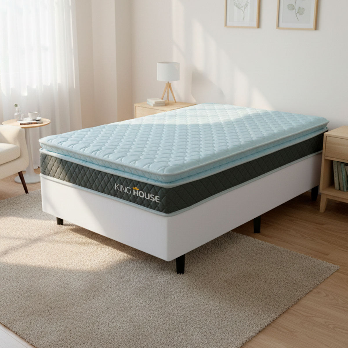 Cama Box Durban Espuma D28 Solteiro 96x203 Branco King House