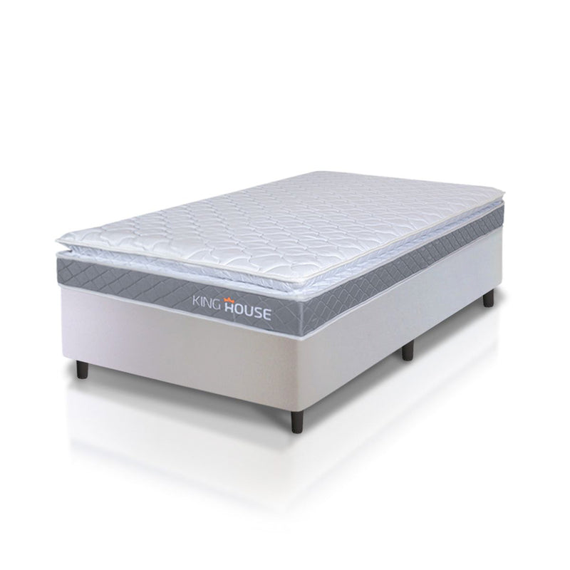 Cama Box Durban Espuma D28 Solteiro 96x203 Branco King House
