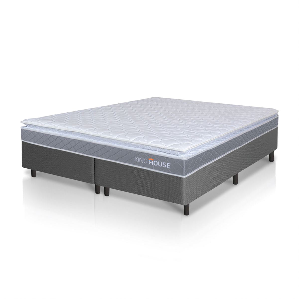Cama Box Durban Espuma D28 Queen 158x198 Cinza King House