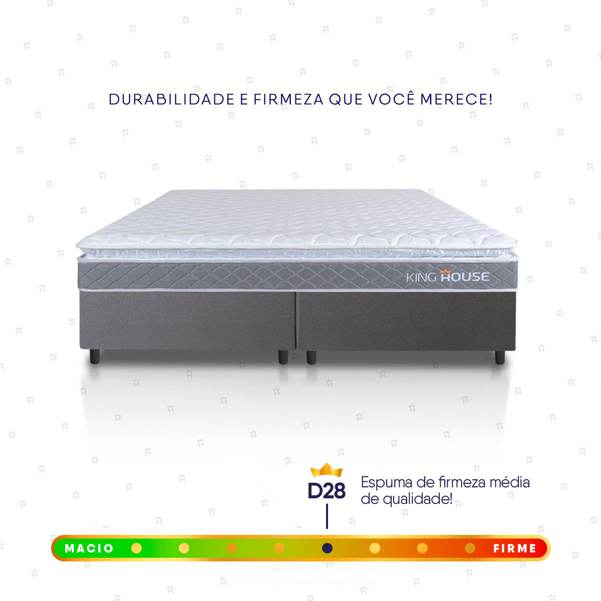 Cama Box Durban Espuma D28 King 193x203 Cinza King House