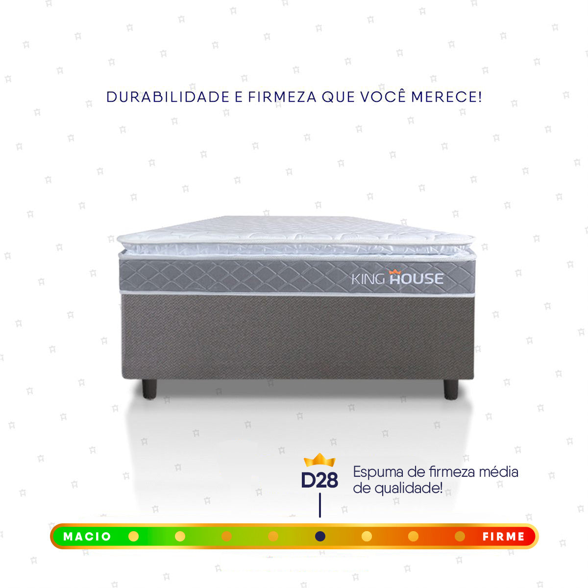 Cama Box Durban Espuma D28 Solteiro 88x188 Cinza King House