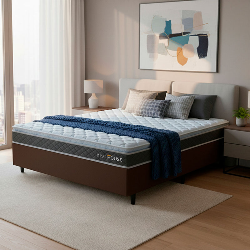 Cama Box Durban Espuma D28 Viúva 128x188 Marrom King House