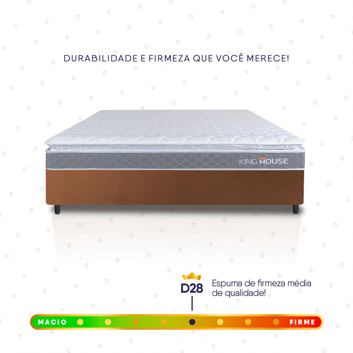 Cama Box Durban Espuma D28 Viúva 128x188 Marrom King House