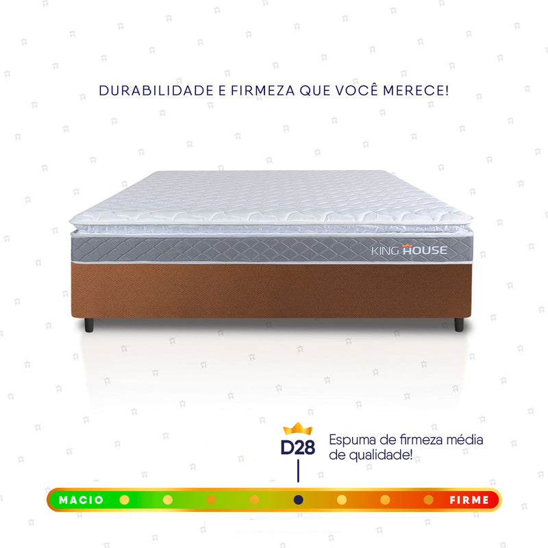 Cama Box Durban Espuma D28 Viúva 128x188 Marrom King House