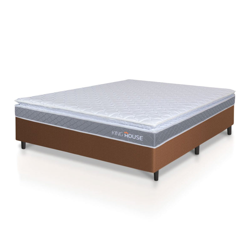 Cama Box Durban Espuma D28 Viúva 128x188 Marrom King House