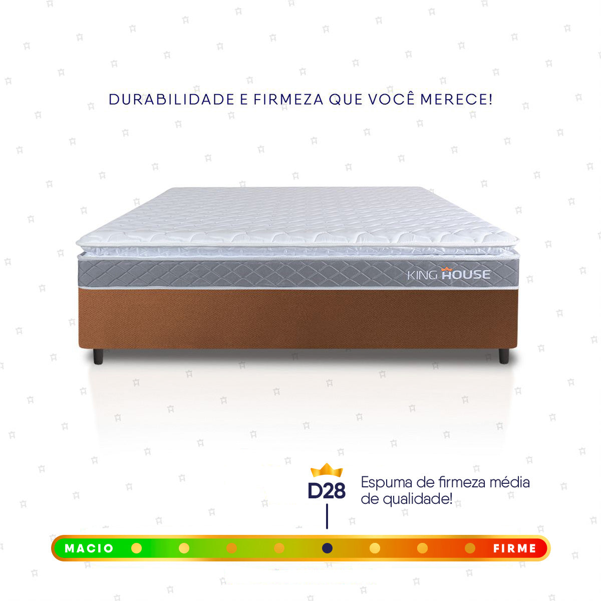 Cama Box Durban Espuma D28 Casal 138x188 Marrom King House