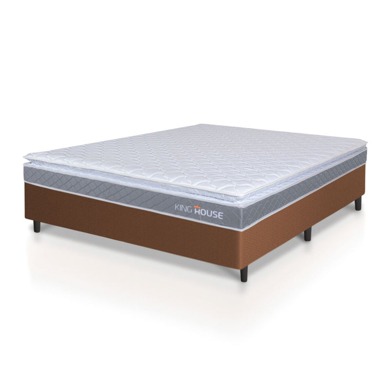 Cama Box Durban Espuma D28 Casal 138x188 Marrom King House