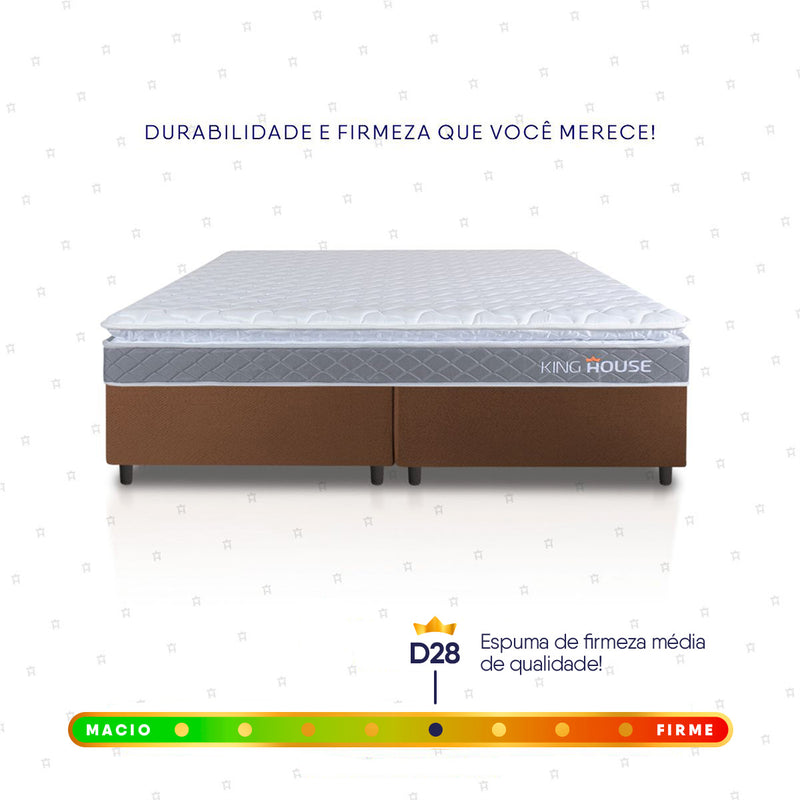 Cama Box Durban Espuma D28 Queen 158x198 Marrom King House