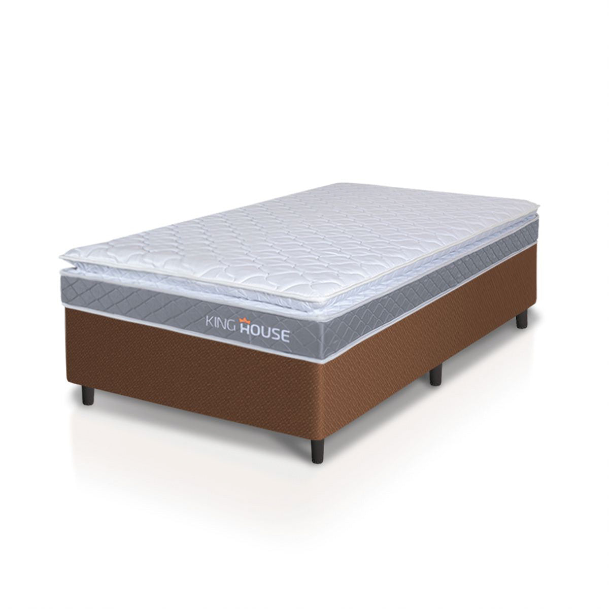 Cama Box Durban Espuma D28 Solteiro 96x203 Marrom King House