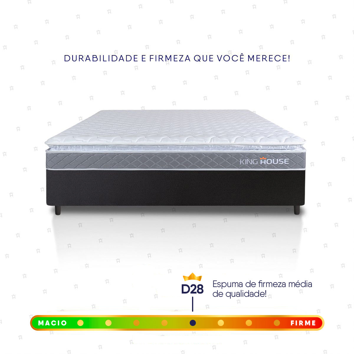 Cama Box Durban Espuma D28 Casal 138x188 Preto King House