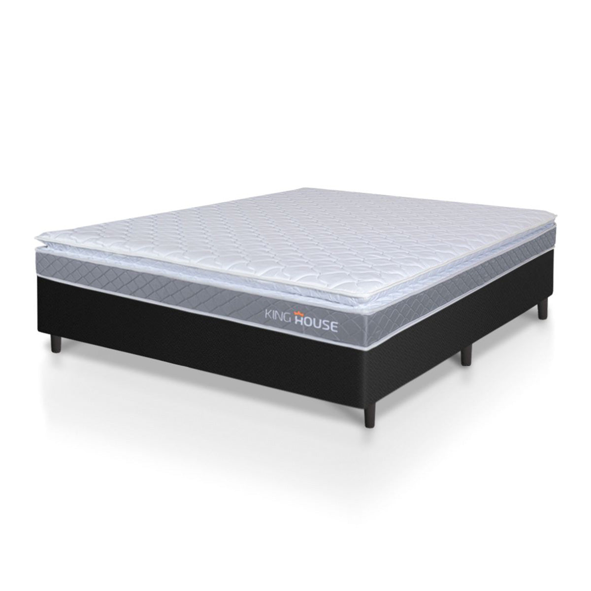 Cama Box Durban Espuma D28 Casal 138x188 Preto King House