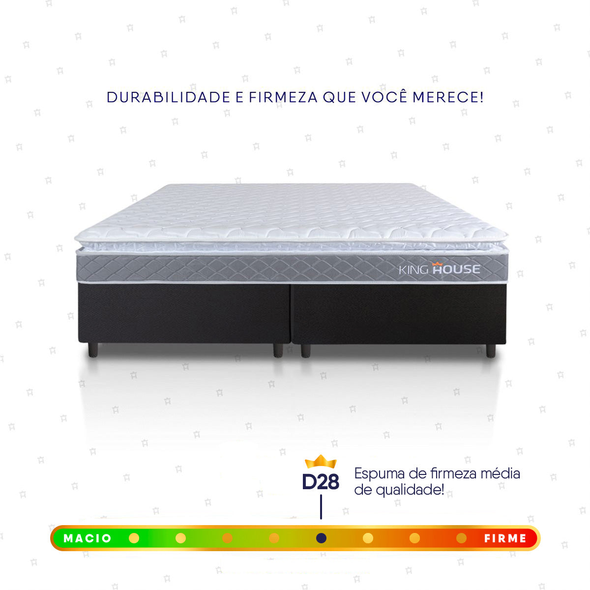 Cama Box Durban Espuma D28 Queen 158x198 Preto King House