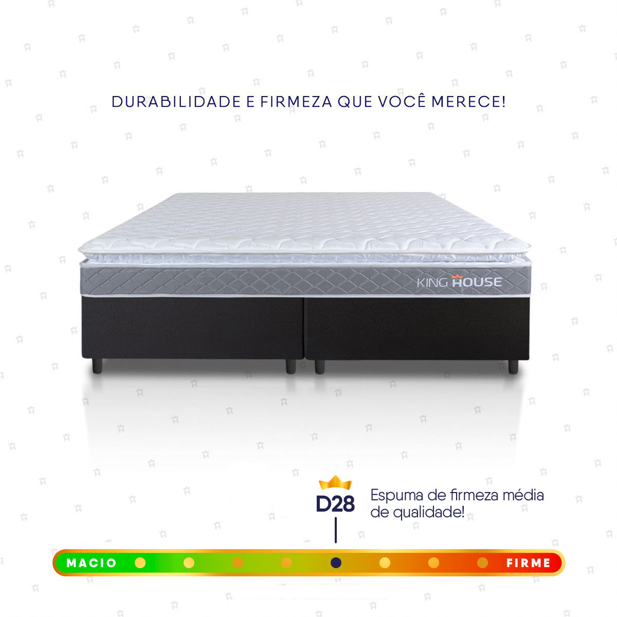 Cama Box Durban Espuma D28 King 193x203 Preto King House