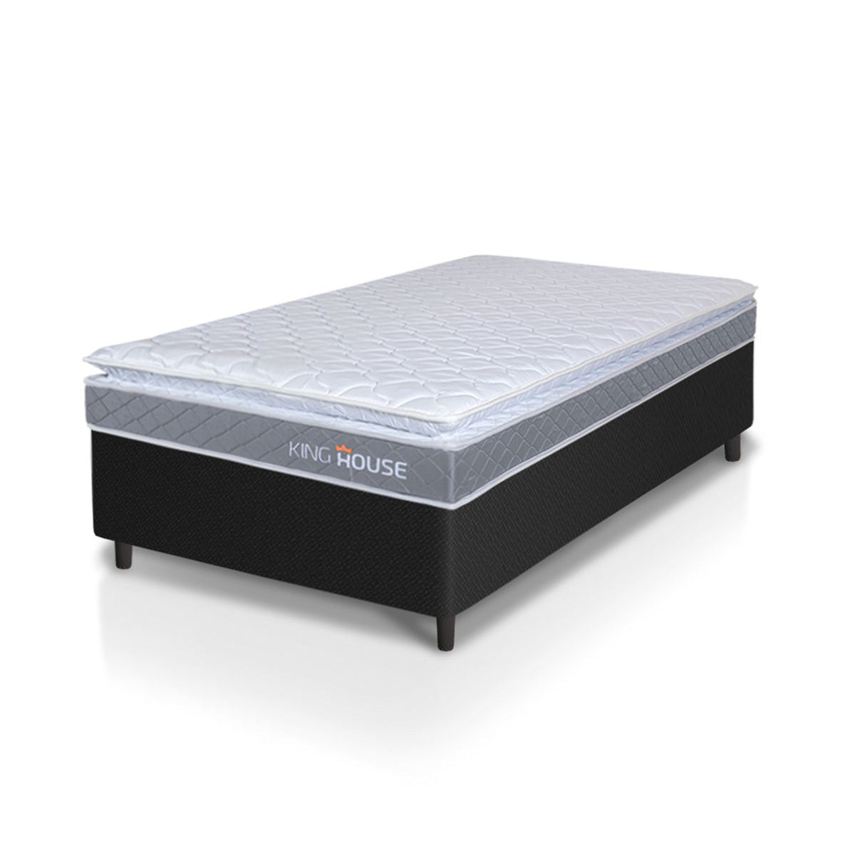 Cama Box Durban Espuma D28 Solteiro 88x188 Preto King House