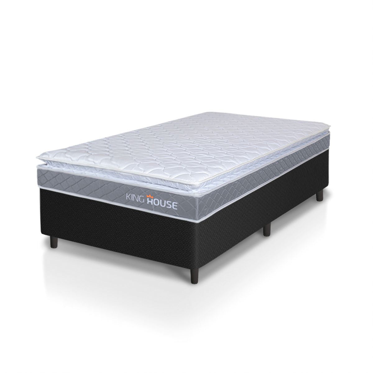 Cama Box Durban Espuma D28 Solteirão 96x203 Preto King House