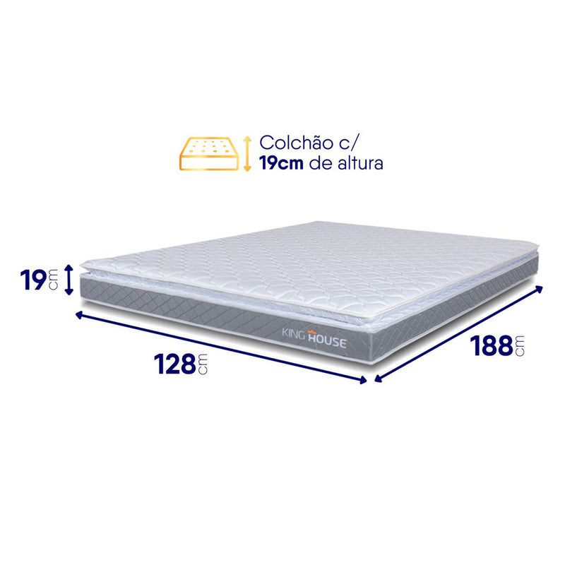 Colchão Durban Cinza Espuma D28 Viúva 128x188x19