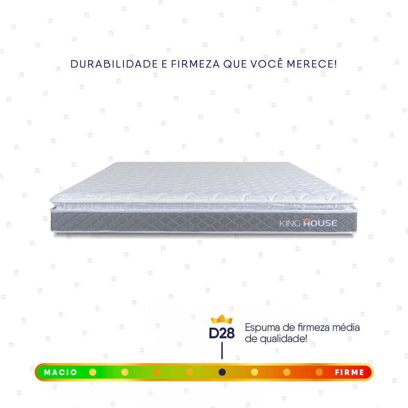 Colchão Durban Cinza Espuma D28 Viúva 128x188x19