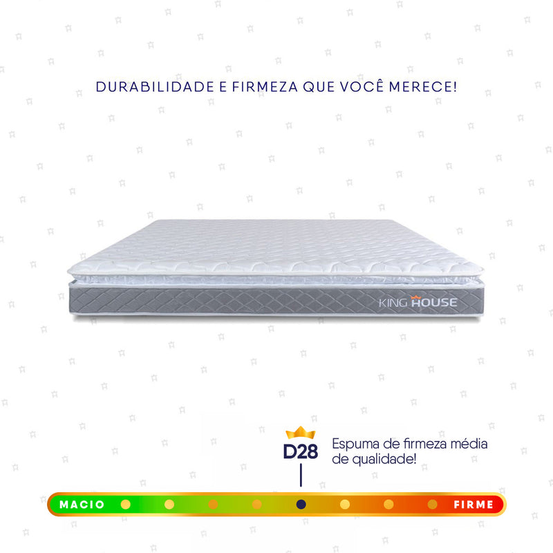 Colchão Durban Cinza Espuma D28 Casal 138x188x19