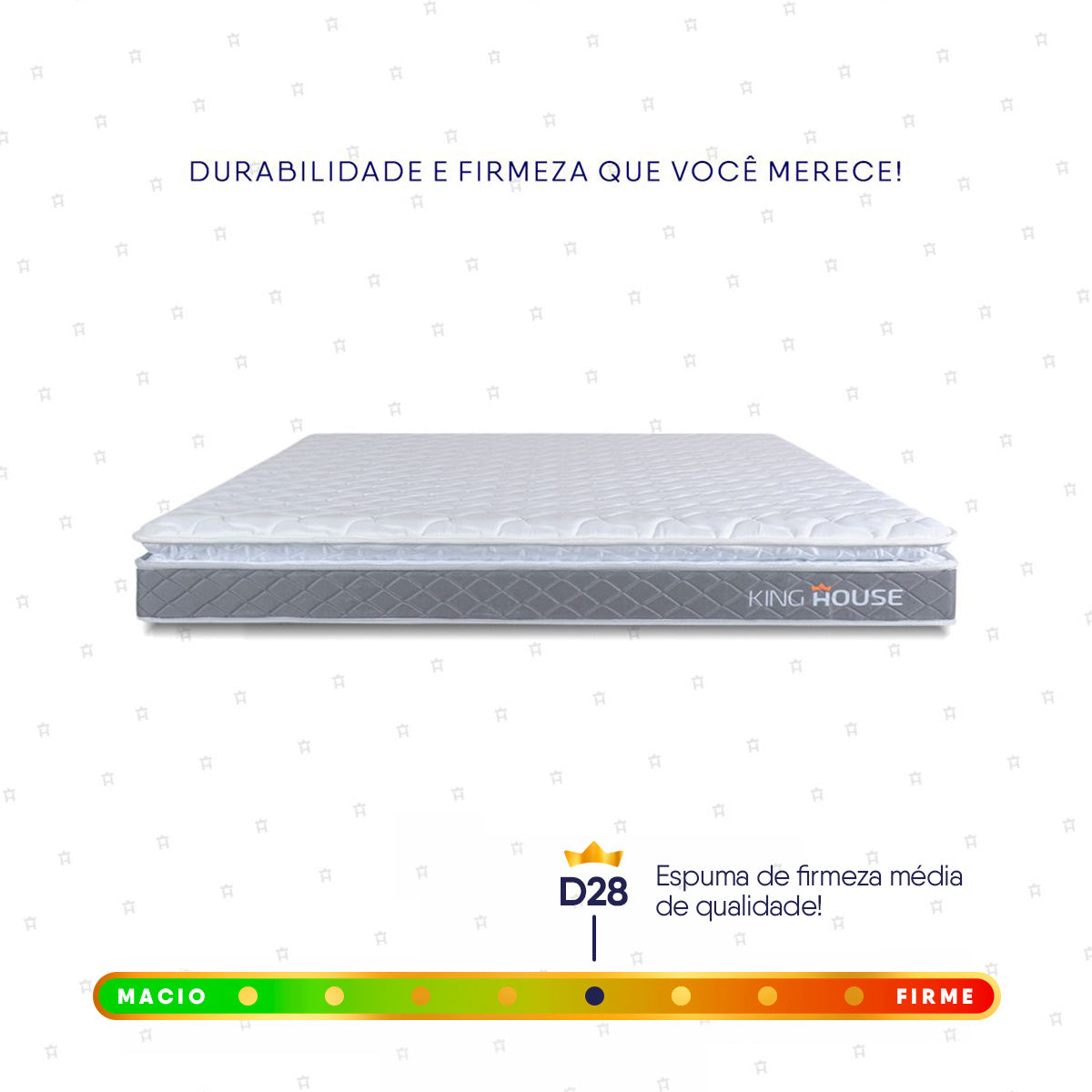 Colchão Durban Cinza Espuma D28 King 193x203x19