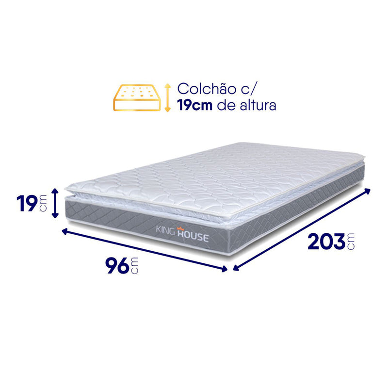 Colchão Durban Cinza Espuma D28 Solteiro 96x203x19