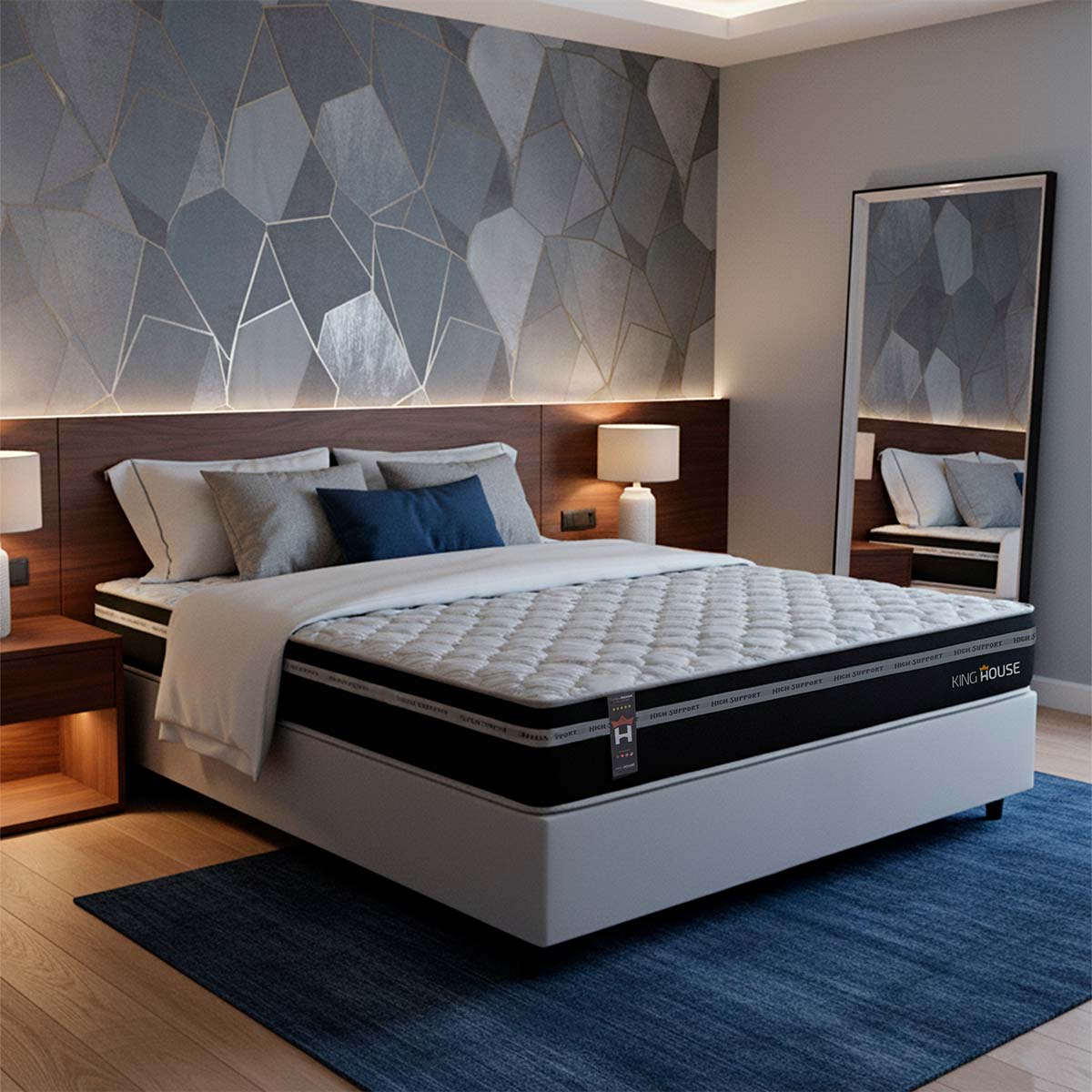 Cama Box Molas Ensacadas Durham Casal 138x188 Branco Espuma D26 Suporta 120 Kg Por Pessoa