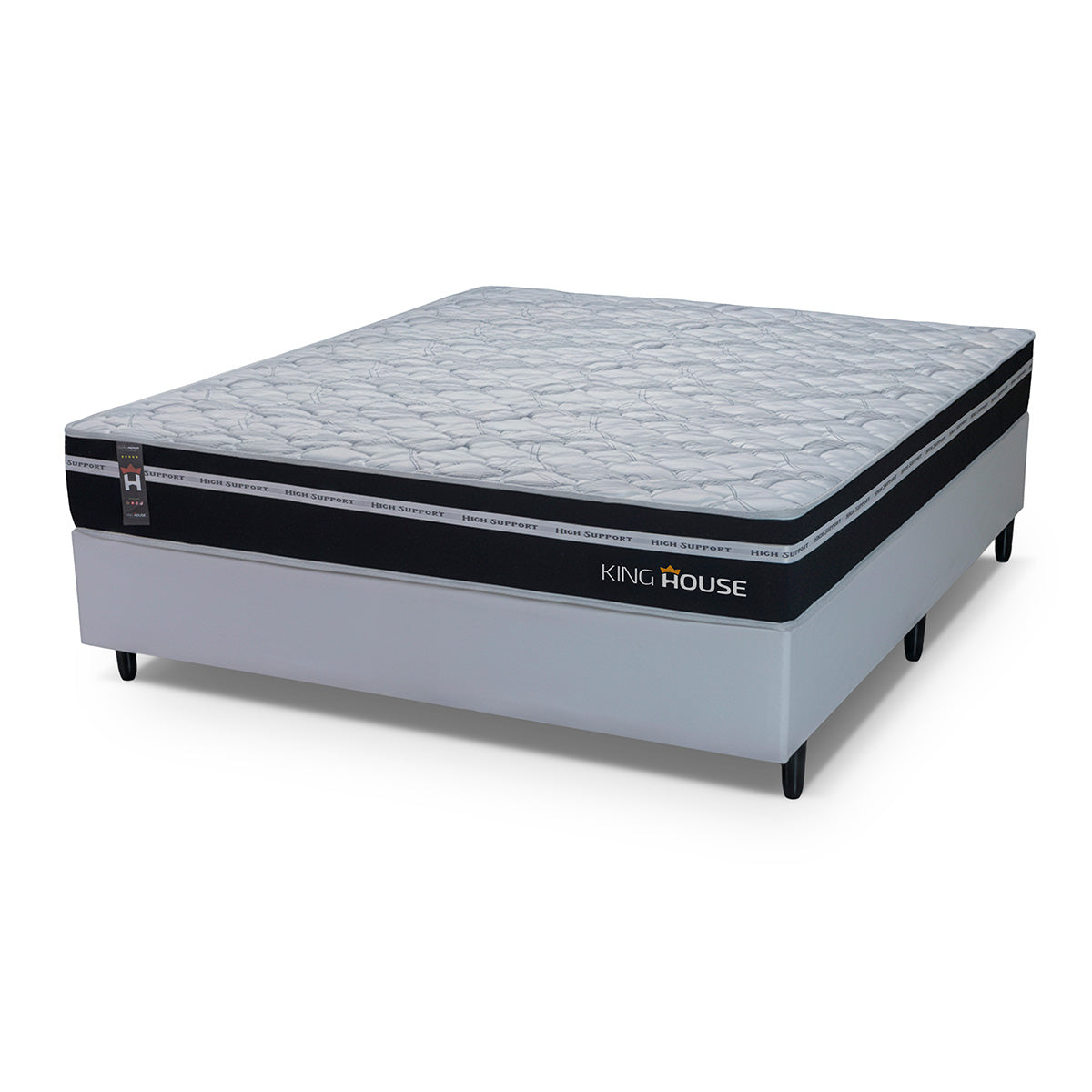 Cama Box Molas Ensacadas Durham Casal 138x188 Branco Espuma D26 Suporta 120 Kg Por Pessoa