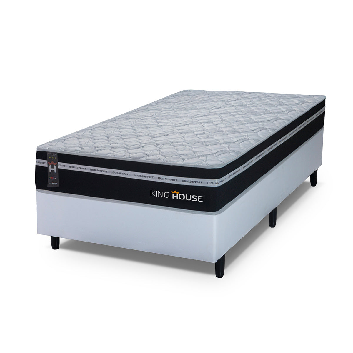 Cama Box Molas Ensacadas Durham Solteirão 96x203 Branco Espuma D26 Suporta 120 Kg Por Pessoa