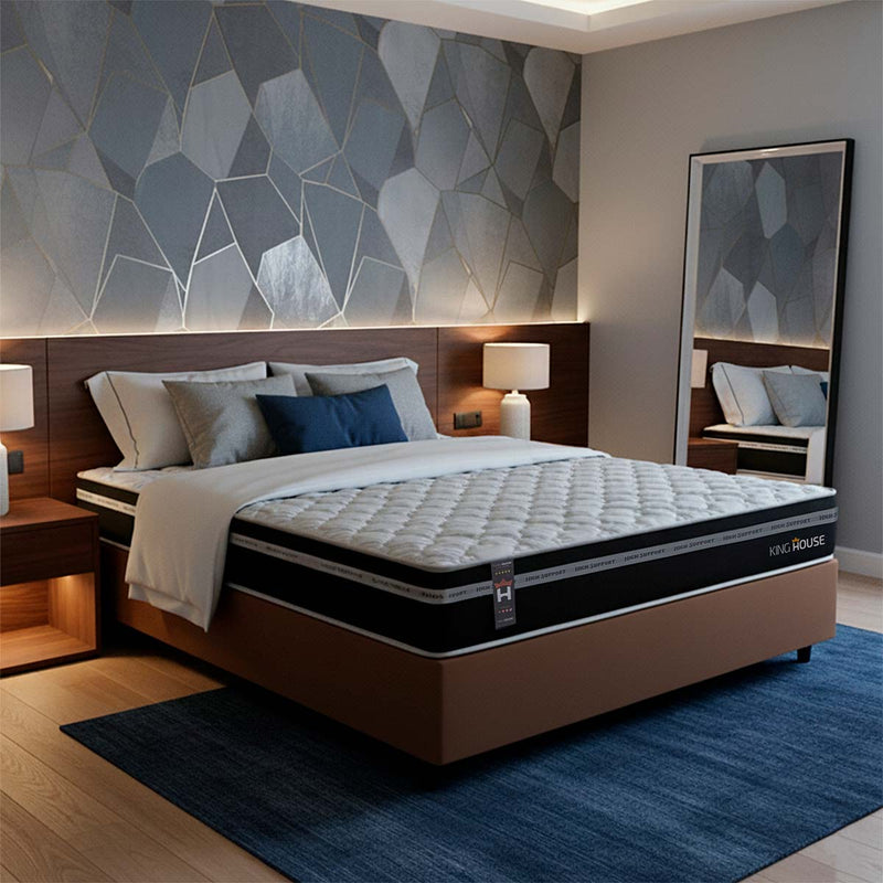 Cama Box Molas Ensacadas Durham Casal 138x188 Marrom Espuma D26 Suporta 120 Kg Por Pessoa
