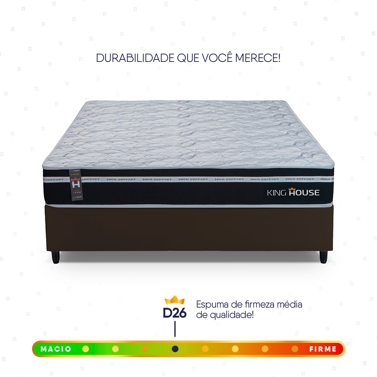 Cama Box Molas Ensacadas Durham Casal 138x188 Marrom Espuma D26 Suporta 120 Kg Por Pessoa