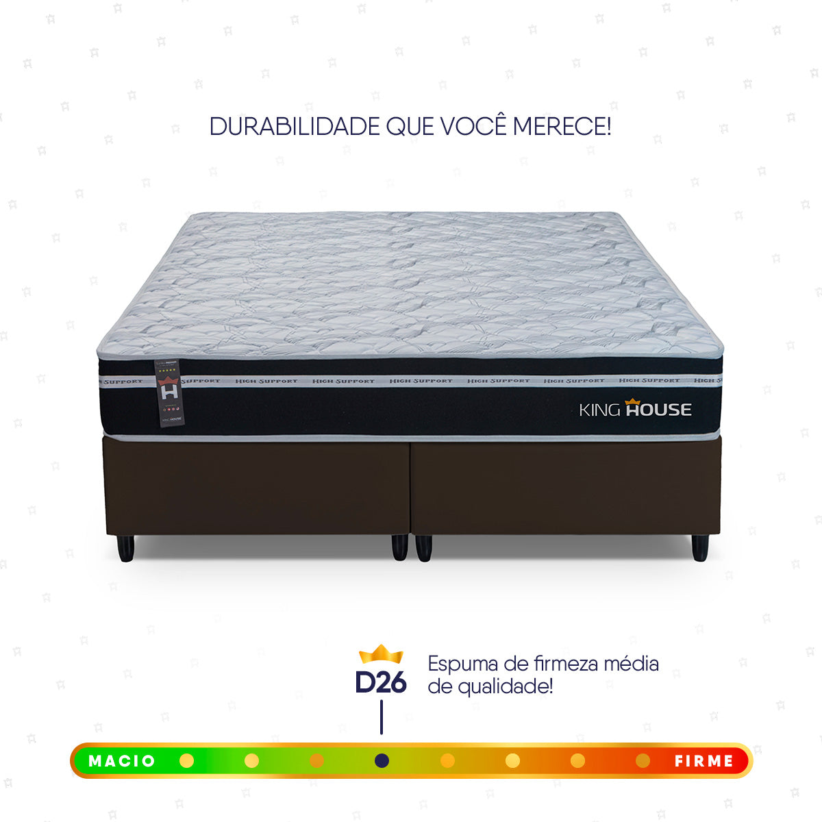 Cama Box Durham Molas Ensacadas King 193x203 Marrom Espuma D26 Suporta 120 Kg Por Pessoa