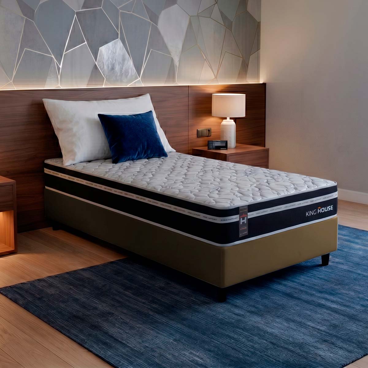 Cama Box Molas Ensacadas Durham Solteiro 88x188 Marrom Espuma D26 Suporta 120 Kg Por Pessoa