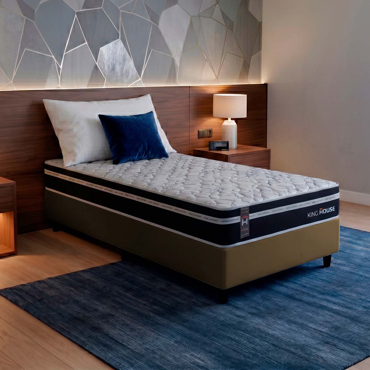 Cama Box Molas Ensacadas Durham Solteirão 96x203 Marrom Espuma D26 Suporta 120 Kg Por Pessoa