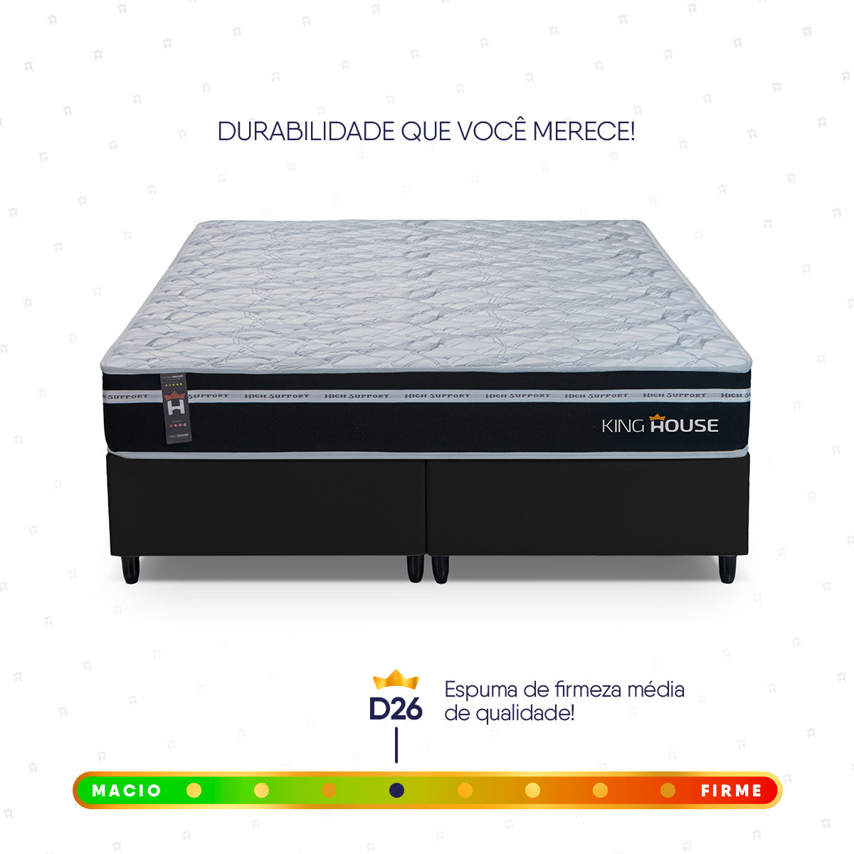 Cama Box Durham Molas Ensacadas Queen 158x198 Preto Espuma D26 Suporta 120 Kg Por Pessoa