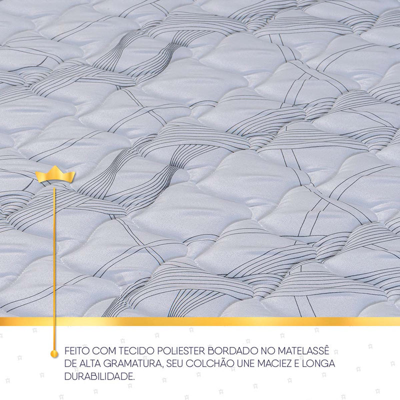 Colchão Solteiro Durham 88x188x22 Preto c/ Molas Ensacadas Espuma D26 Suporta 110 Kg Por Pessoa