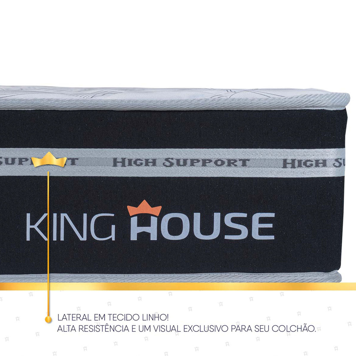 Colchão Solteiro Durham 96x203x22 Preto c/ Molas Ensacadas Espuma D26