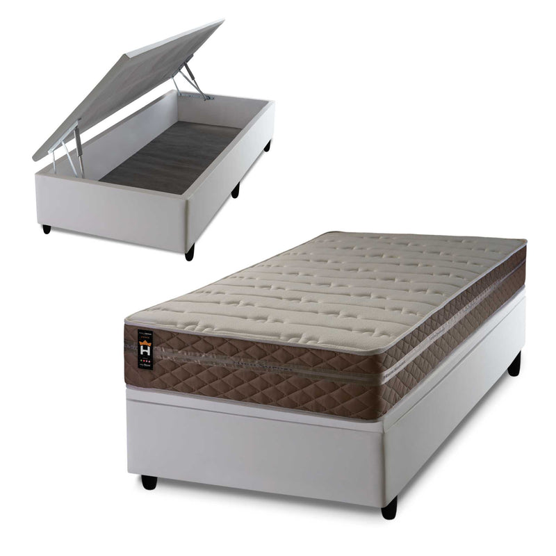Cama Box Baú Georgia 88x188 c/ Molas Ensacadas King House