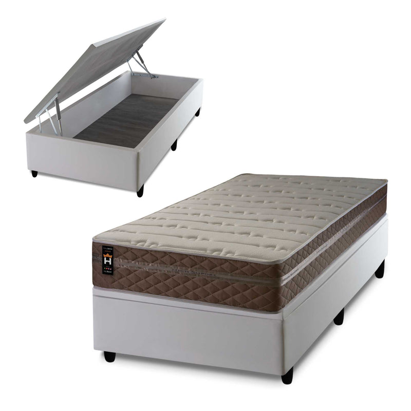 Cama Box Baú Georgia 96x203 c/ Molas Ensacadas King House